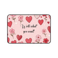 Custom Message Valentine Hearts Desk Mat – Pink Floral Desk Mat