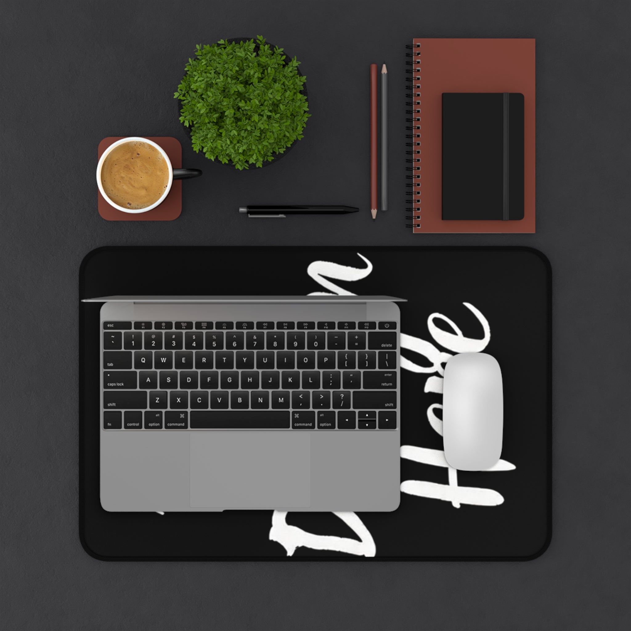 Customizable Black Desk Mat – Large Mouse Pad for Office & Gaming