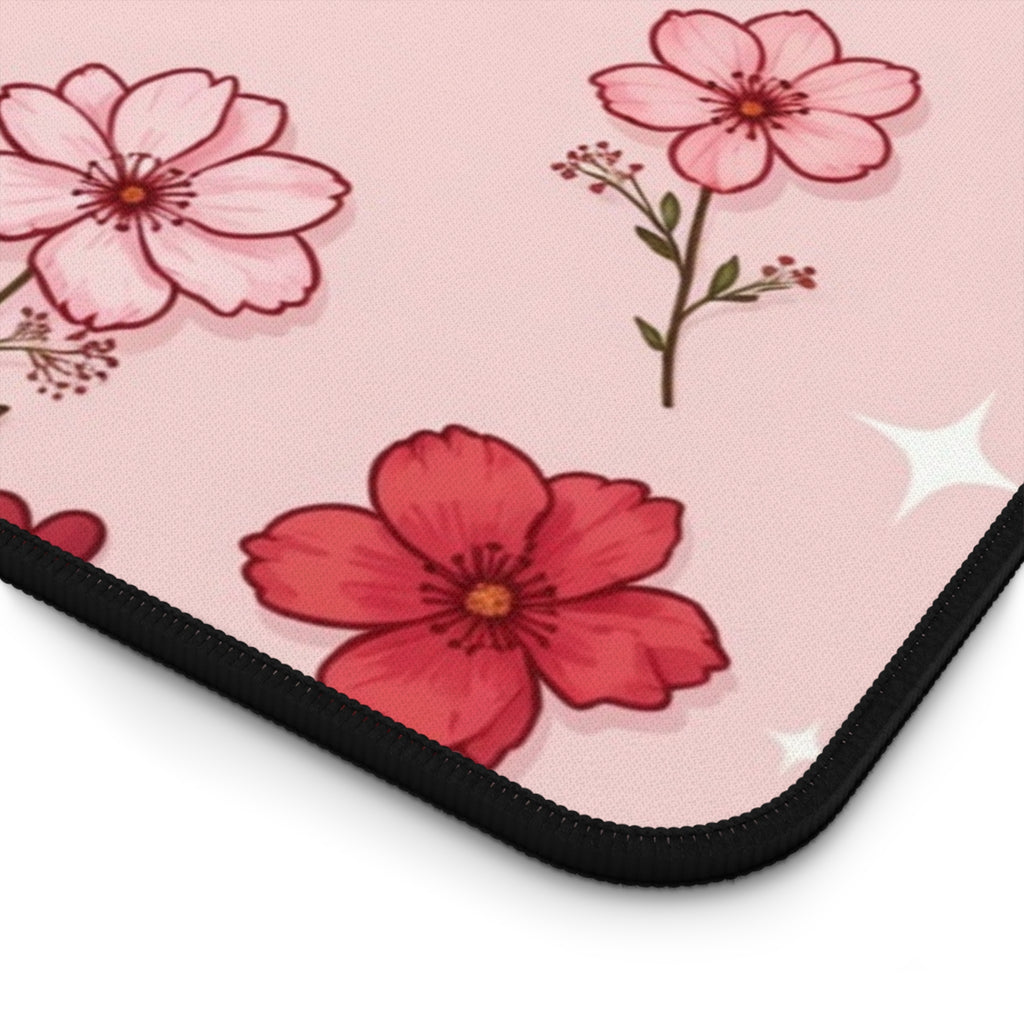 Custom Message Valentine Hearts Desk Mat – Pink Floral Desk Mat