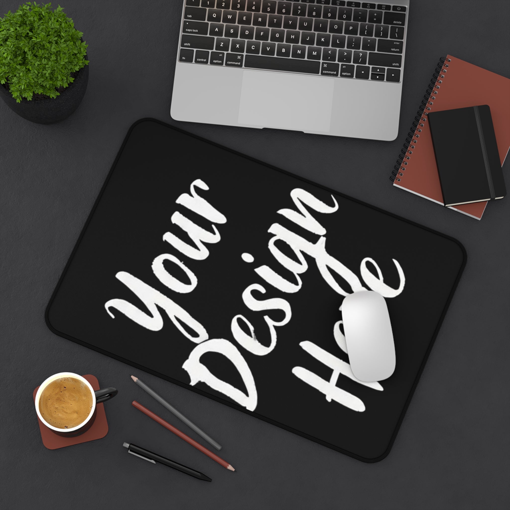 Customizable Black Desk Mat – Large Mouse Pad for Office & Gaming